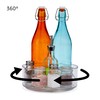 MATANA 2 Pack Clear Lazy Susan Turntable Shelf Organiser, 23cm