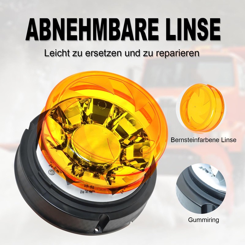 Agrieyes Interchangeable Lenses Rotating Beacon 12 V Warning Light Car