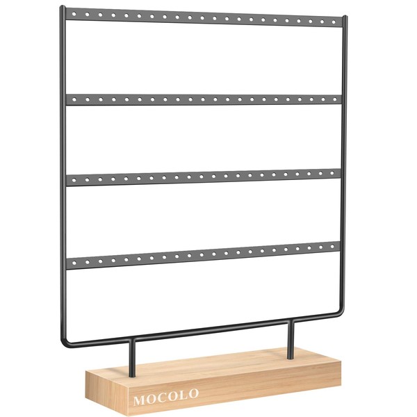 Earring Holder Earring Organizer Display Stand for Hanging Earrings (88 Holes and 4 Layers) Black