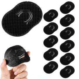 Mabor 12 Pcs Soft Pocket Combs for Men, Scalp Massage Shampoo and Beard Grooming Wave Palm Hair Brush Scalp Massager Brush Men(Black)