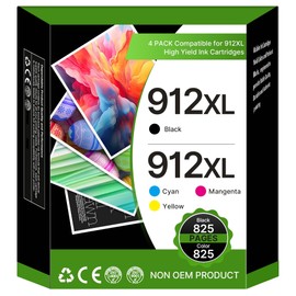 912 XL Printer Cartridges Multipack Compatible with HP 912 XL Black for HP OfficeJet Pro 8020 8022 8024 OfficeJet 8012 8010 8013 8014 8015 8017 8021 8023 8025 (Pack of 4)
