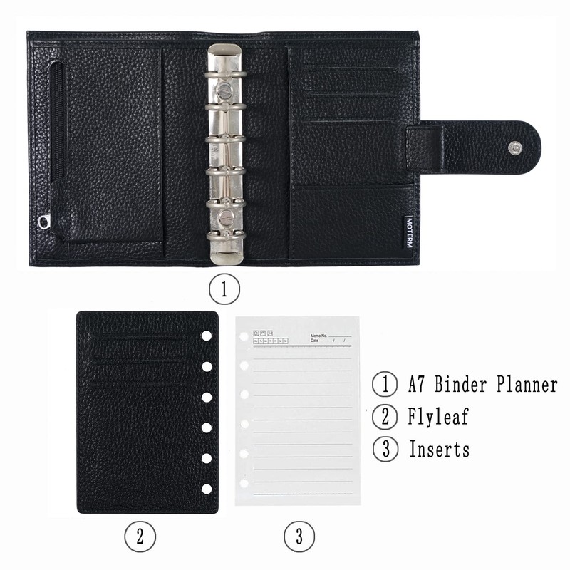 Moterm Pocket Regular Rings Planner - Genuine Leather Binder Organiser