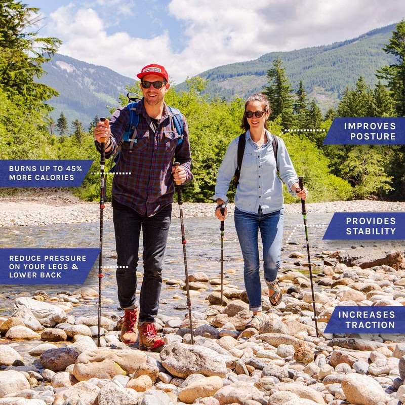 Cascade Mountain Tech Trekking Poles - Aluminum Hiking Walking Sticks