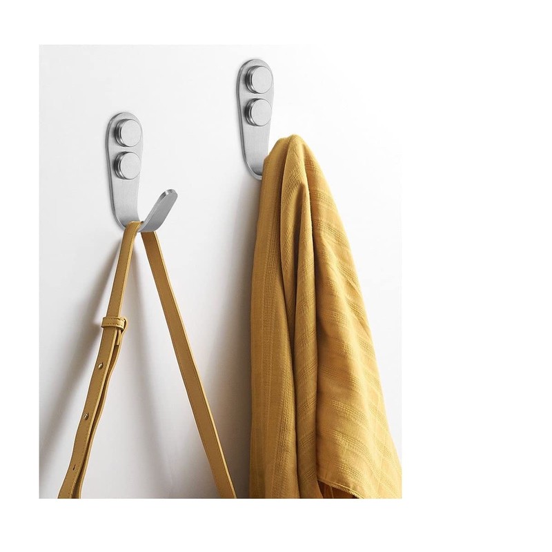 Mokife Coat Hooks Brushed Stainless Steel Pack of 6 Silver