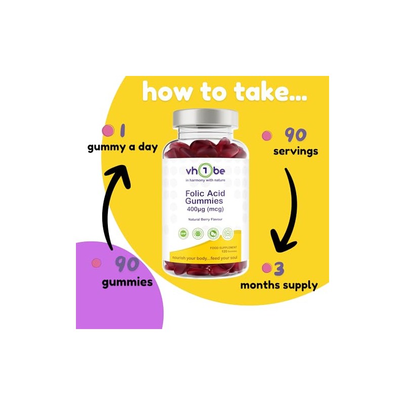 Folic Acid Gummies 400µg – Prenatal & Pregnancy Support –