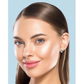 6 Colours Earrings 925 Silver Austrian Zirconia - Jewellery for Women and Girls - Ideal for Gifts for Women Real Sterling Silver, Sterling Silver, Cubic Zirconia