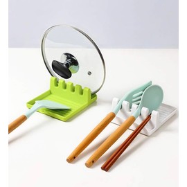 Set of 2 Spoon Rest, Cooking Spoon Holder, Non-Slip Multifunctional Rest Kitchen Utensils, Cooking Spoon Rest, Brush Tray, Pot Lid Holder, Pot Lid Drip Tray, Cooking Utensils Tray, BPA-Free