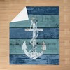Feelyou Anchor Decor Rustic Wooden Flannel Fleece Throw Blanket Queen