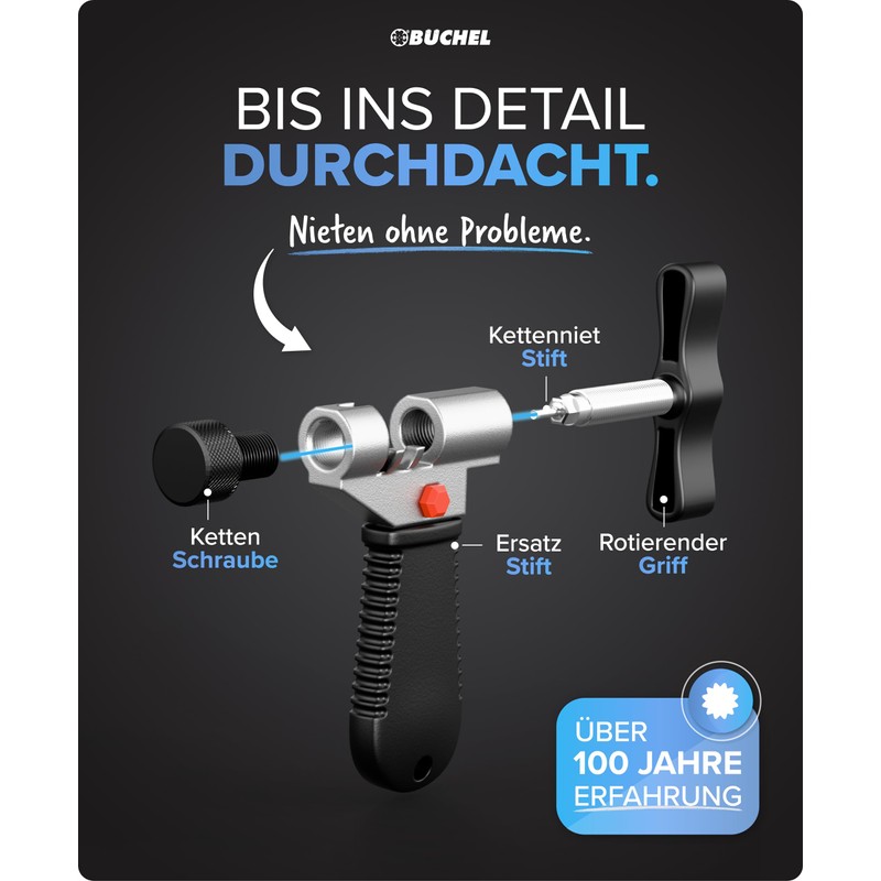 Büchel Chain Riveter Set, 3 Pieces