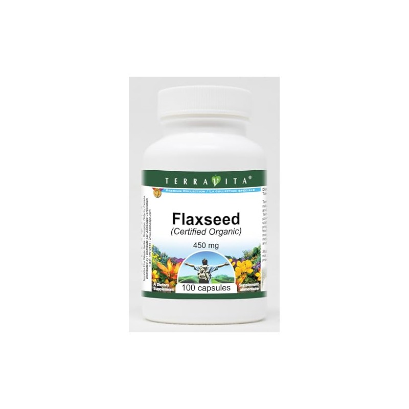 Flaxseed (Certified Organic) - 450 mg (100 Capsules, ZIN: 517688)