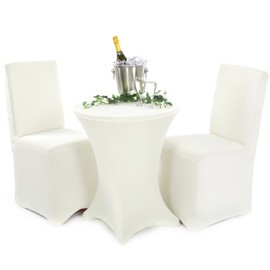 Gräfenstayn Stretch-Stuhlhusse Henry - runde und eckige Stuhllehnen - bi-elastische Passform mit Öko-Tex Siegel Standard 100: „Geprüftes Vertrauen“ (Creme)