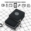 3 Layers Cell Phone Bag, Water-Resistant Nylon Crossbody Cell Phone