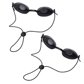 Solarium Brille, 2 Stück LED Schutzbrille, UV Solarium Schutzbrille, Solariumbrille Sonnenschutz Brille, für Sonnenbank Beauty Patienten Sonnenbrille LED Lichttherapie, Schwarz