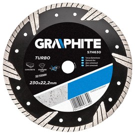 Graphite Professional Turbo Diamond disc Blade 230x22.2 Wet & Dry Cutting (GRA 57H630)