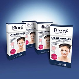 BIORÉ Originales, Bandas de Limpieza Profunda, 8 bandas (pack de 4) para la eliminación de puntos negros, Con tecnología C-Bond