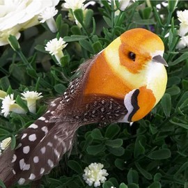 GIUSOBG Pack of 5 Bird Decorative Figures, Artificial Decoration Birds with Clip, Mini Bird Decorative Figure, Artificial Feather Birds for Garden, Spring, Decoration, Party Decoration