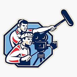 Cameraman Vintage Camera Soundman Boom Retro Bumper Sticker Window Vinyl Decal 5"