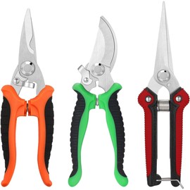 Lovgrin 3 pcs Pruning Shears，Stainless Steel Garden Shears，Handheld Scissors Set with Safety Lock Gardening Tools for Fruit Picking，Horticultural Pruning，Tree Trimmers