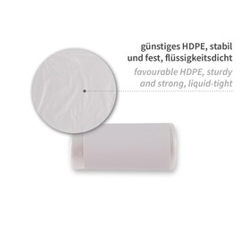 Hygoclean Bin Liners Light, 5 L, HDPE, Roll, Transparent, L: 43 cm, W: 35 cm, 9my, Bin Liners, Rubbish Bags, Rubbish Bins, Rubbish Bags, Pack of 2500