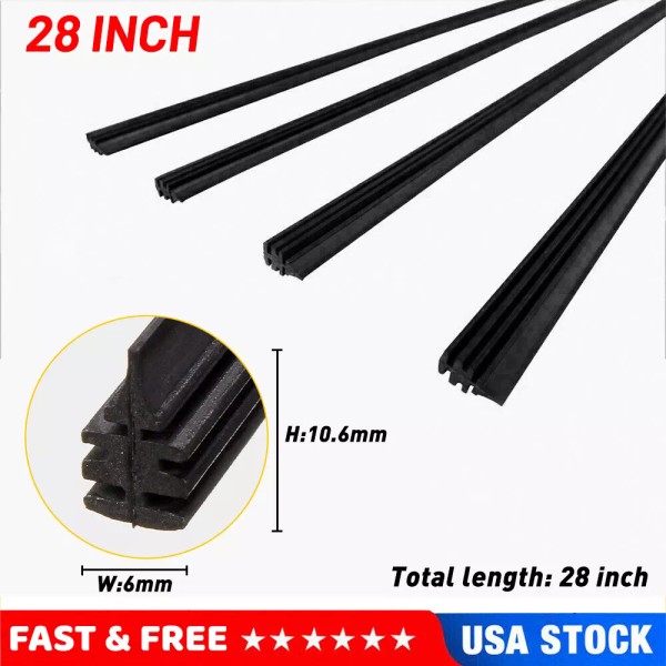 OXILAM 2 x Pairs Universal 28" Car Bus Silicone Frameless