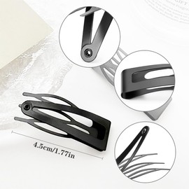 24 Pieces Double Claw Hair Clips Metal Hair Clips for Hair Making, Salon Supplies (Black)