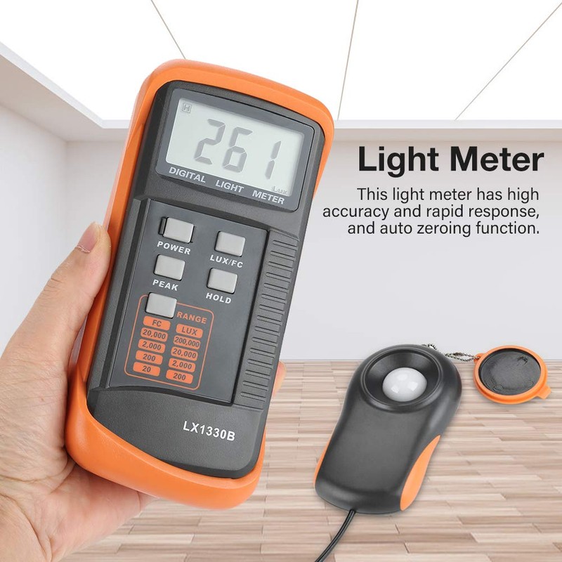Akozon Digital Luxmeter LX1330B LCD Display Light Meter Lux Meter