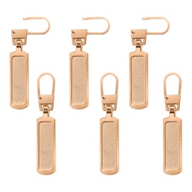 6pcs Zipper Pull Replacement, Zipper Part Replacement Detachable Metal Zipper Pull for Most Items-Purse Jacket Boots Jeans Coat Suitcase Luggage Dresses (Gold)
