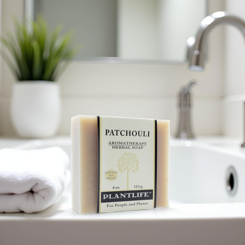 Plantlife Patchouli Bar Soap - Moisturizing and Soothing Soap for
