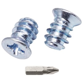 SKIR'CO (Pack of 100) Zinc Plated Euro Screws 6.2 x 9mm Drawer Guide Flat Countersunk Hinge Screws
