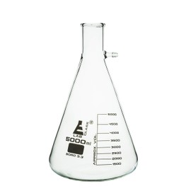 Filtering Flask, 5000ml - Borosilicate Glass - Heavy Walled - Conical Shape, with Integral Side Arm - White Graduations - Eisco Labs