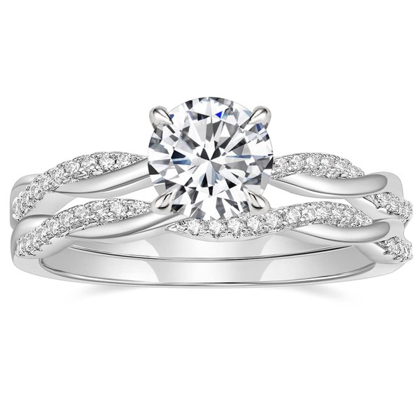 Mameloly 1.5ct Engagement Rings for Women Round Bridal Ring Sets
