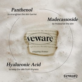 Veware Vegan Whipping Cleanser Hypoallergenic Mild Daily 100% Vegan Formula Cleanser, for All Skin Types, Rich Bubbles, Gentle Cleansing 150g 5.29 oz.