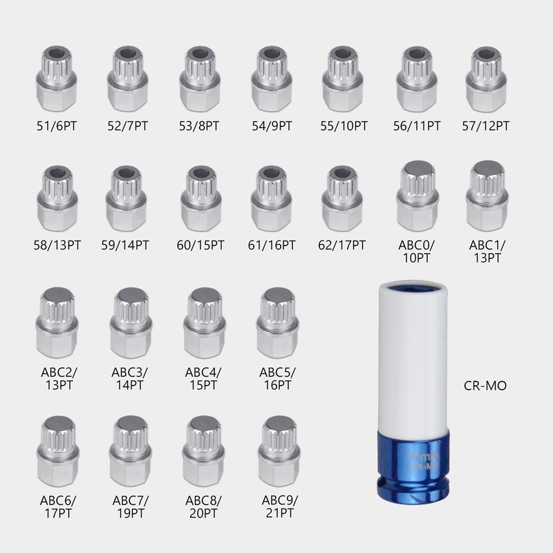23pcs Wheel Lock Nuts Removal Kit Compatible with VW Volkswagen,