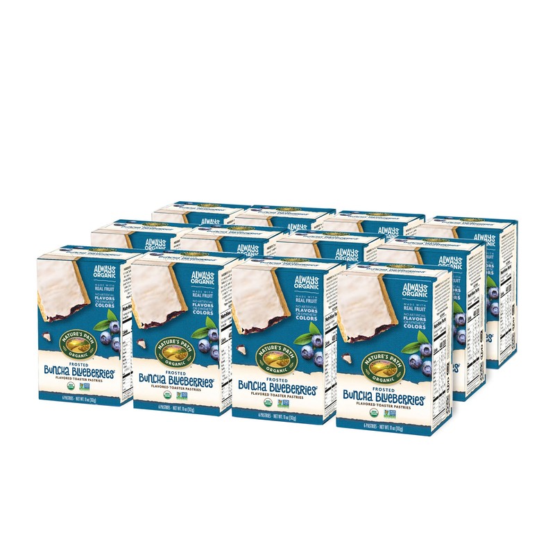 Nature's Path Organic Toaster Pastries, Frosted Buncha Blueberries, 72 Count