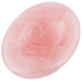mookaitedecor Rose Quartz Thumb Stone Crystal Gemstone Massage Stone with Hollow Worry Stone for Healing Reiki Size Approx. 45 x 35 x 8 mm (Pack of 2)