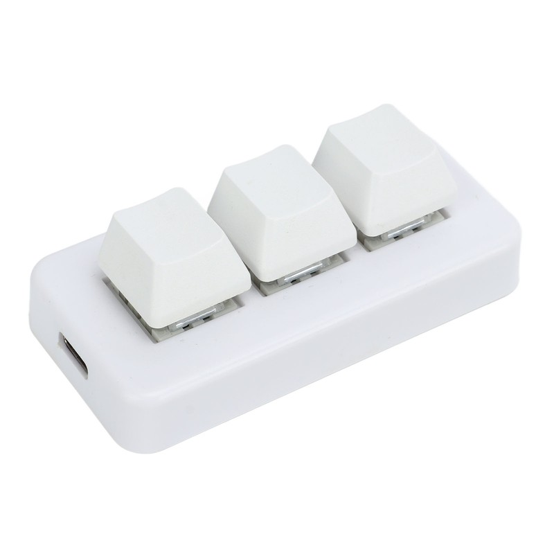 White Mini 3 Key Keypad ABS Bluetooth Receiver USB Comfortable