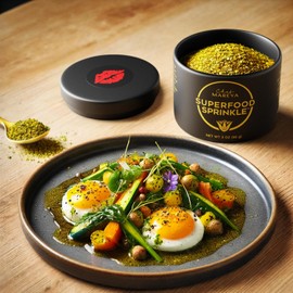 Chef Mareya's Superfood Sprinkle Original Seasoning - Delicious Umami Flavor with 13 Nutrient-Rich Superfoods with Black Cumin, Lion's Mane, Reishi, Chaga, Nutritional Yeast, Turmeric, Kelp Flake and More for Savory Taste, Nutrition & Longevity, 3 oz