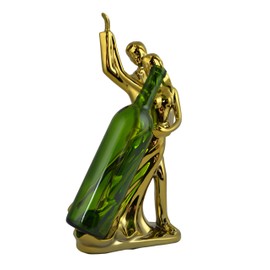 16" Polished Gold Couple Dancing Bottle Holder