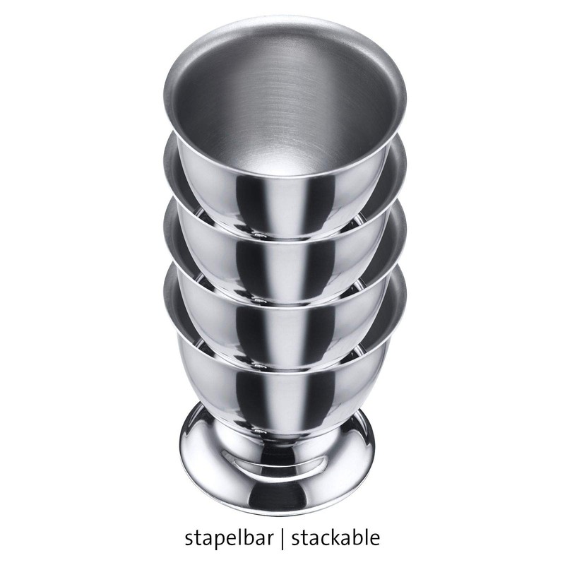 Westmark 4 Eierbecher, mit Fuß, stapelbar, ø 5 cm, Rostfreier