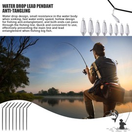 Fizdoqg Fishing Lead Set Fishing Accessories 20/40/60g Pear Lead Fishing Base Lead Fishing Lead for Fishing Weights with 8 Anti Tangle for Outdoor Fishing