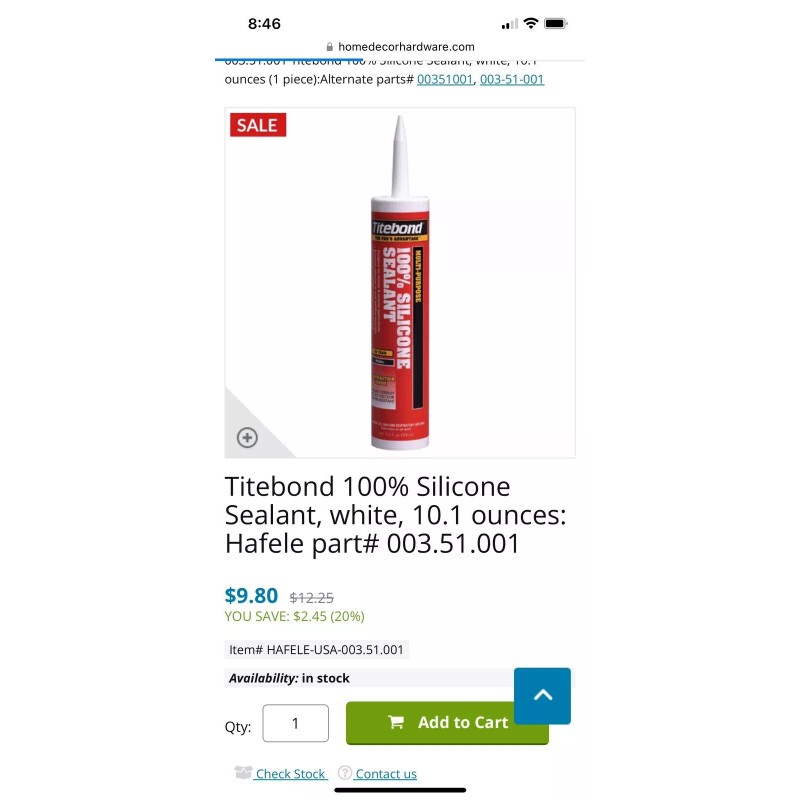 Titebond 10.1 Oz 100% Silicone Sealant - Clear Set Of