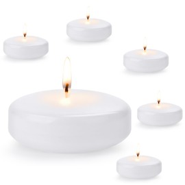 3 inch White Floating Candles for Centerpieces, 12Pack Dripless Wax Burning Candles, Long Burning and Smokeless Candle for Wedding, Birthday, Pool, Holiday & Home Decoration Unscented