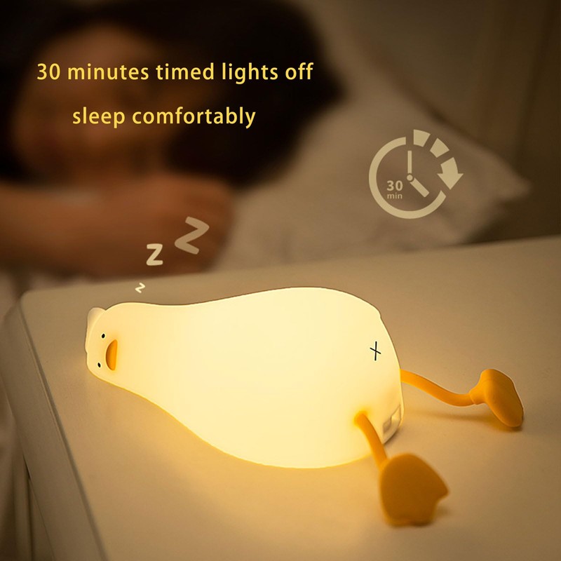 BOATHOG Lying Flat Duck Night Light,Three Level Dimmable Touch Control
