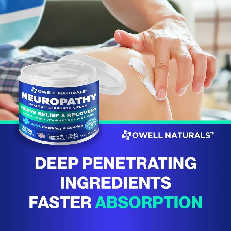 OWELL NATURALS Neuropathy Cream Extra Strength Nerve Relief Cream for