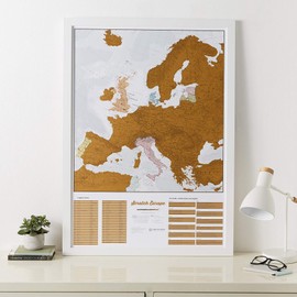 Scratch Off Europe Edition Poster – Most Detailed Cartography - 42 x 29.7 cm
