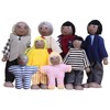 DAVBNM Sets of 7 Wooden Dolls House Family Dolls Toys,