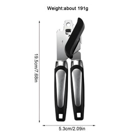 RoadLoo Can Opener, Manual 3-in-1 Can Opener Made of Stainless Steel, Smooth Edge, Non-Slip Handle, Ergonomic Save Effort, Multifunctional Bottle Opener for Elderly with Arthritis