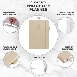 Clever Fox End of Life Planner – Final Arrangements Organizer for Beneficiary, Will Preparation, Last Wishes & Funeral Planning, A5 (Seashell)
