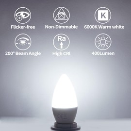 YIIFELL YIIFELL E14 Led Kaltwei?, Glhbirne E14, 8er-Pack, 5W Ersetzt 40W Glhbirne, E14 Glhbirne 6000K Nicht Dimmbar, Led E14 Kaltwei? 200 Abstrahlwinkel AC 220-240V
