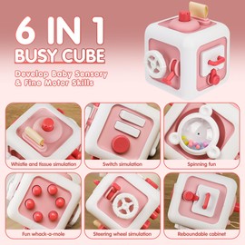 SOSUSHOE Busy Boards Busy Cube Montessori Toys for 1 Year Old, Sensory Toys Baby Toys for 6-12 Months,Travel Activities Busy Board, Gifts for Baby 6-18 Months Toddler 1 2 Year Old